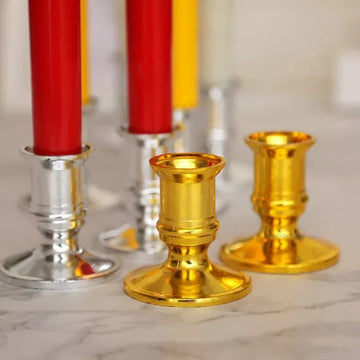 2/4pcs Traditional Shape Taper Standard Plastic Candle